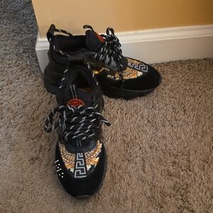 Versace Black and Gold Sneakers